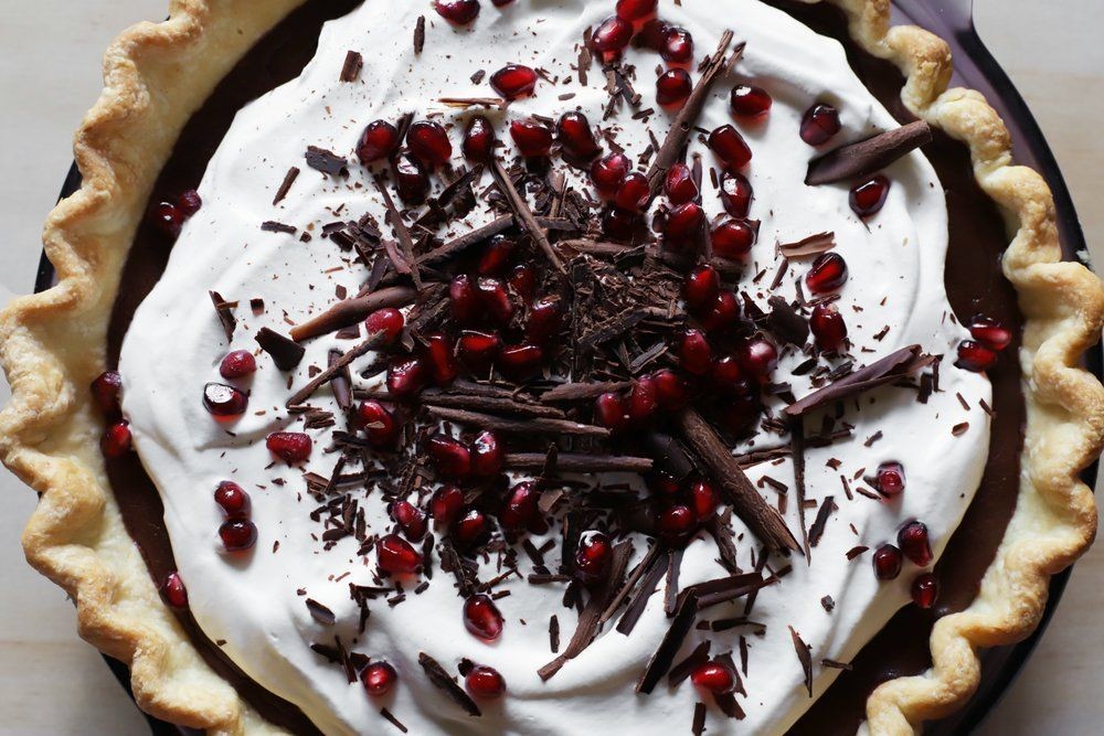 Pomegranate Koolaid Pie with Chocolate Drizzle