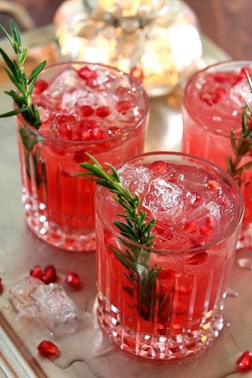 Pomegranate Rosemary Gin Fizz