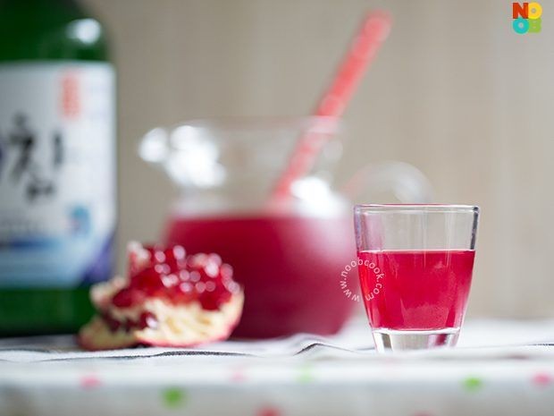 Pomegranate Yogurt Soju Splash