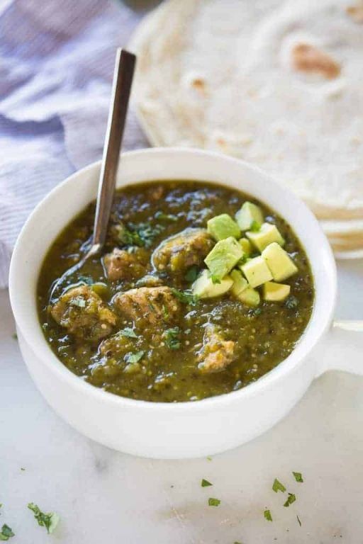Pork Chile Verde Stew with Tomatillos