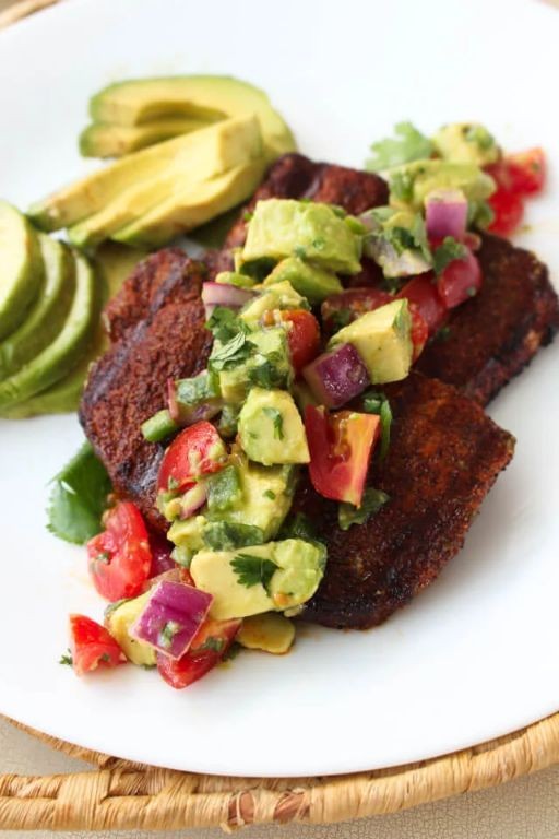 Pork Chops with Avocado Salsa and Brown Rice