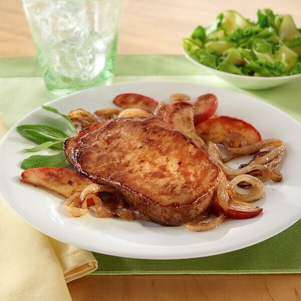 Pork Chops with Caramelized Onions and Apples