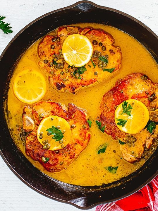 Pork Cushion Piccata with Lemon and Capers