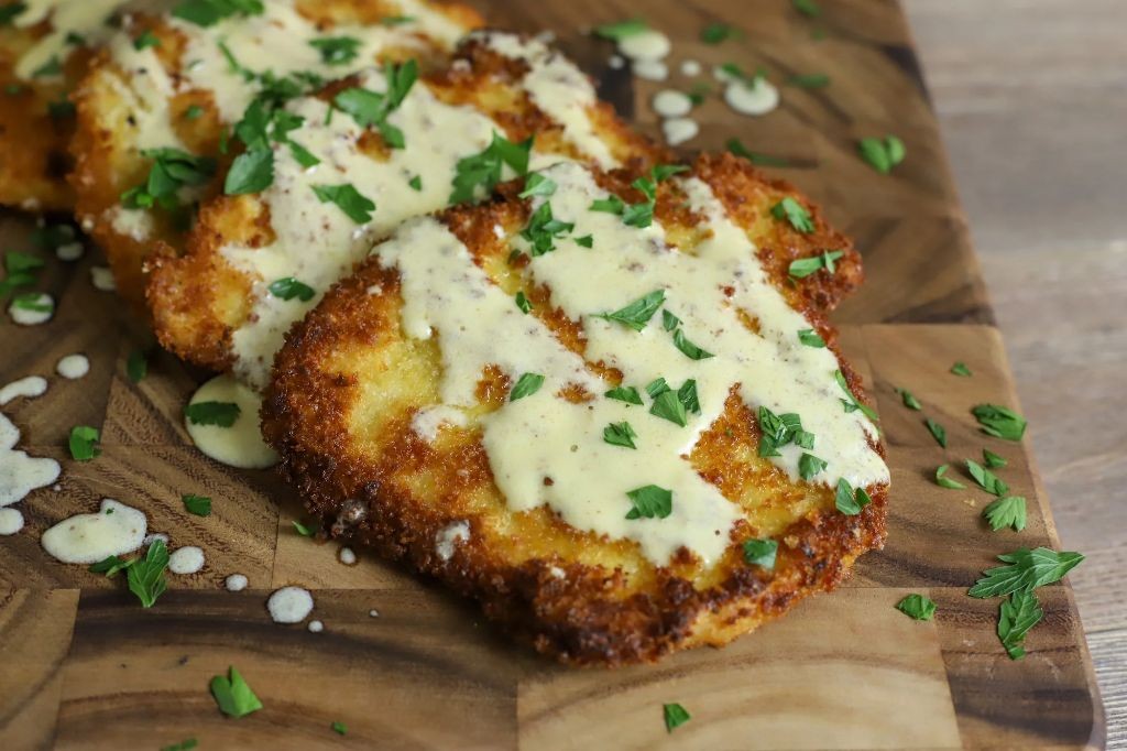 Pork Cushion Schnitzel with Creamy Mustard Sauce