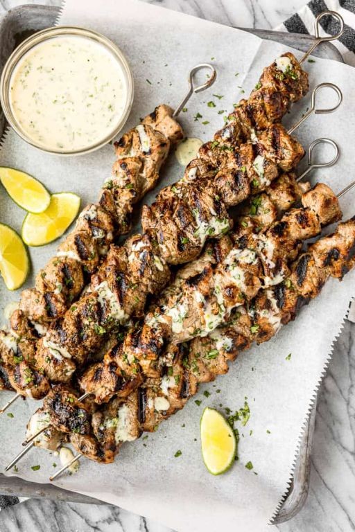 Pork Kebabs with Lemon Garlic Marinade