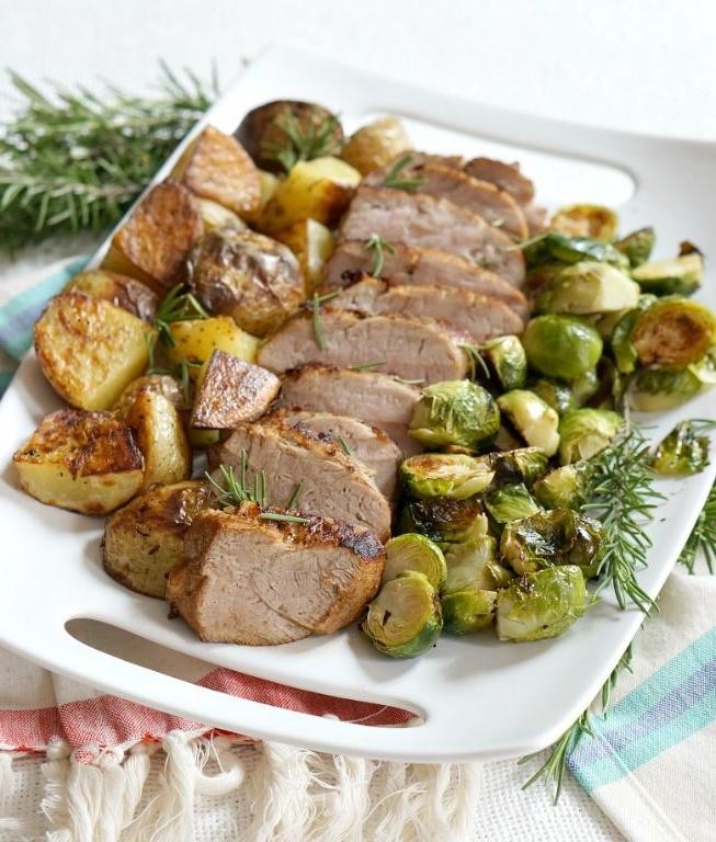 Pork Loin and Brussels Sprouts Sheet Pan Dinner