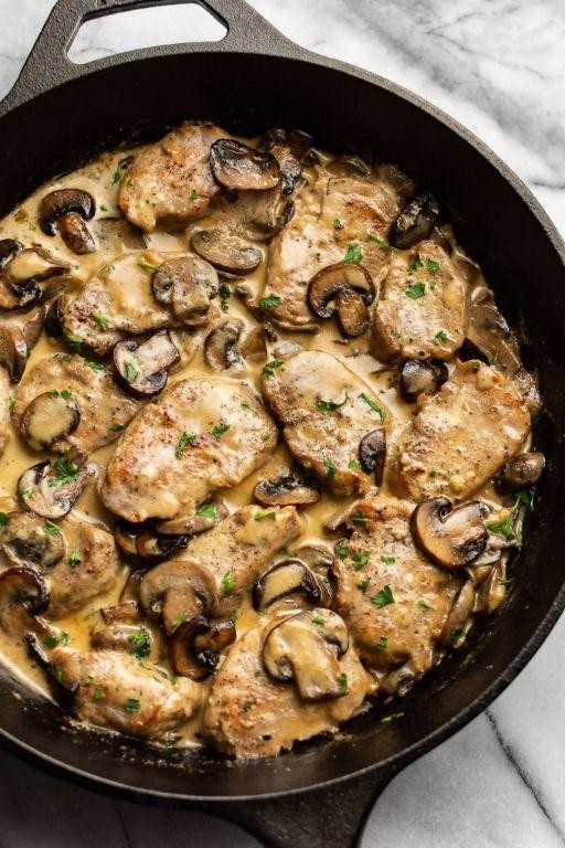 Pork Loin with Creamy Mushroom Gravy