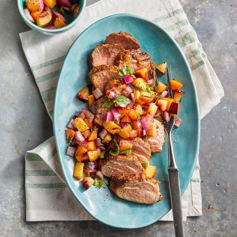Pork Loin with Peach Salsa