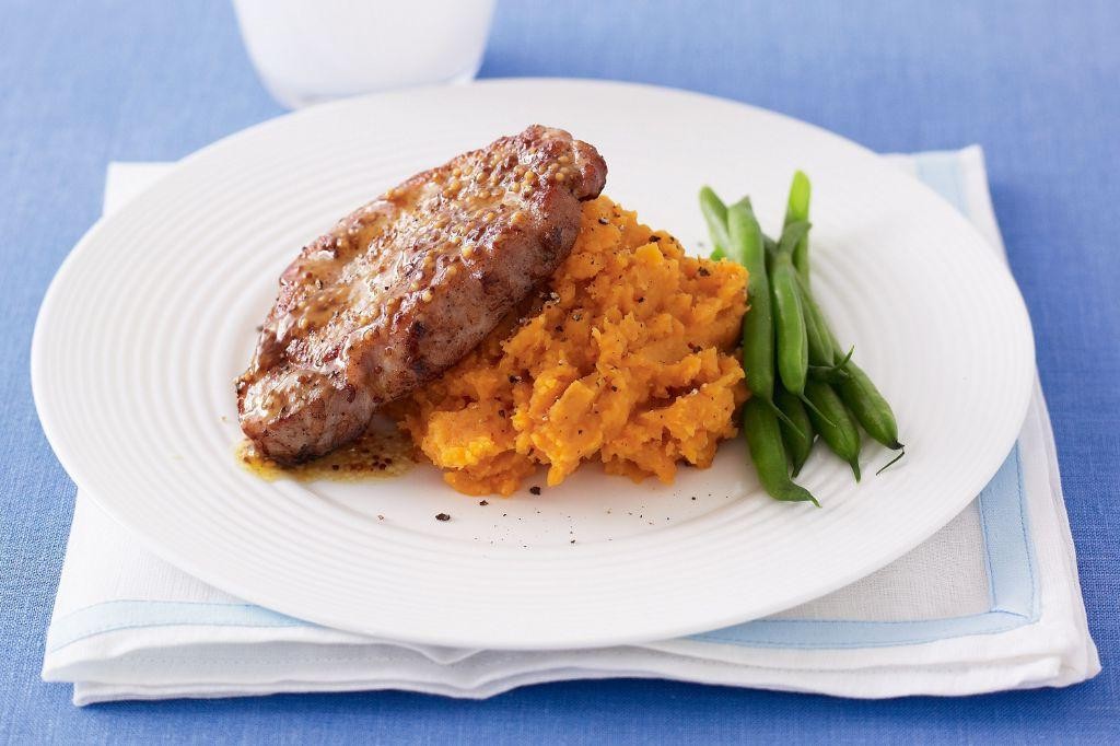 Pork Loin with Sweet Potato Mash