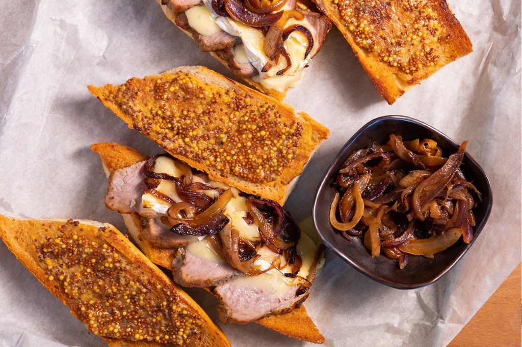 Pork Tenderloin Sandwich with Garlic Butter