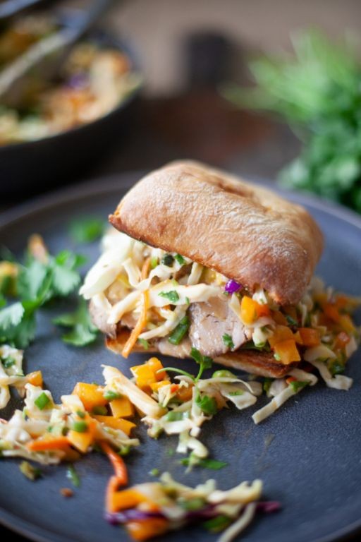Pork Tenderloin Sandwich with Mango Salsa