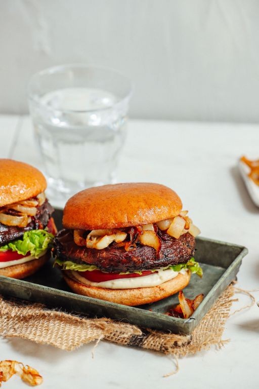 Portobello Mushroom Burgers with Caramelized Onions