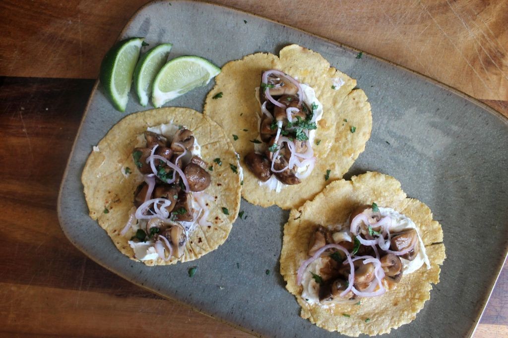Portobello Mushroom Tacos with Goat Cheese