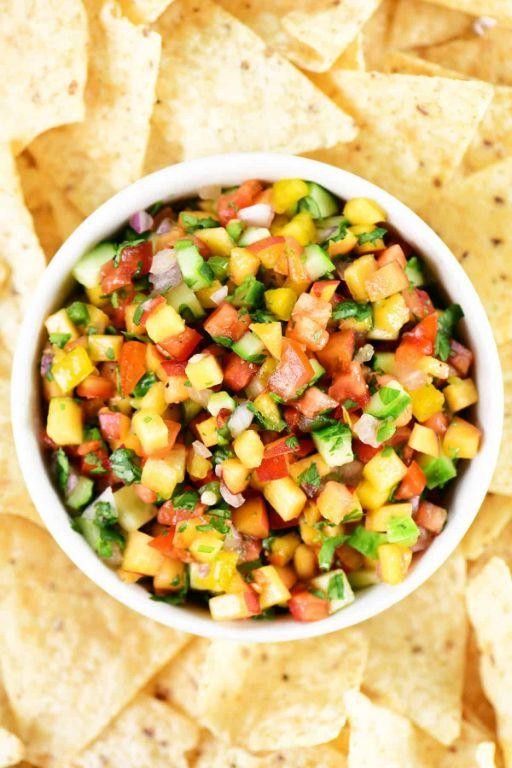 Potato and Peach Salsa with Tortilla Chips