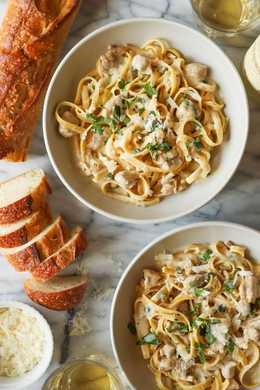 Pressure Cooker Chicken Alfredo Pasta