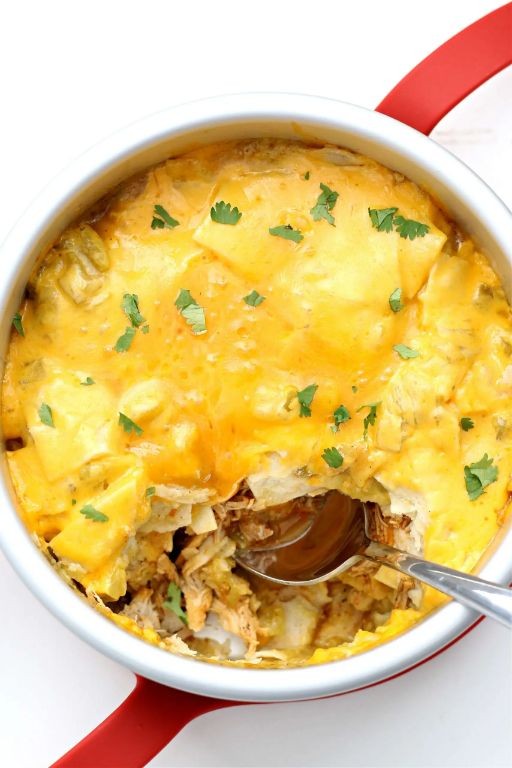 Pressure Cooker Chicken Enchilada Casserole
