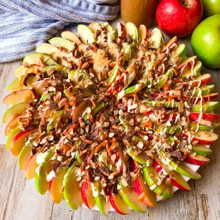 Pretzel Candy Apple Nachos