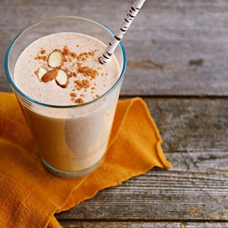 Protein smoothie with banana and almond butter
