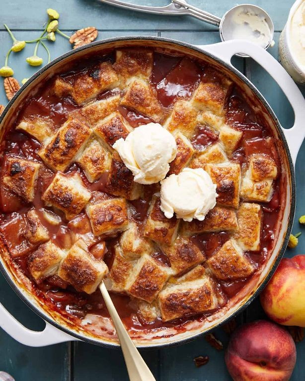 Puff Pastry Peach Cobbler