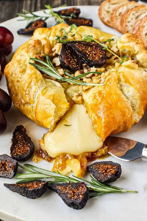 Puff Pastry Wrapped Brie with Fig Jam
