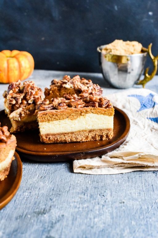 Pumpkin Cream Cheese Bars with Pecan Topping