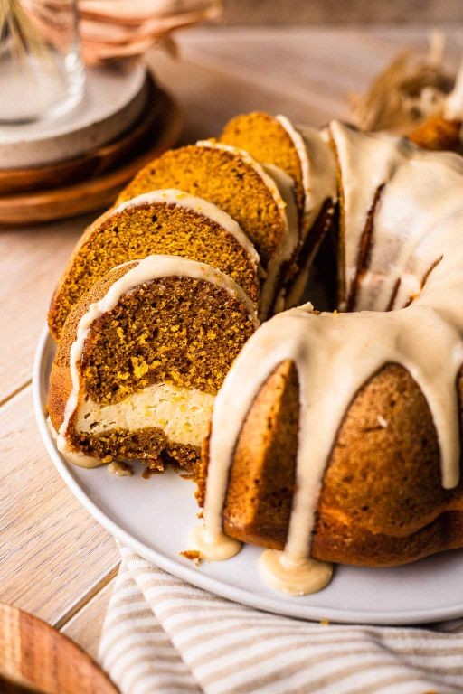 Pumpkin Cream Cheese Bundt Cake with Vanilla Glaze