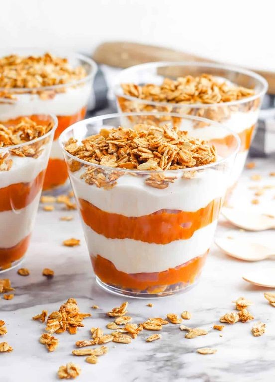 Pumpkin Cream Cheese Parfaits with Granola