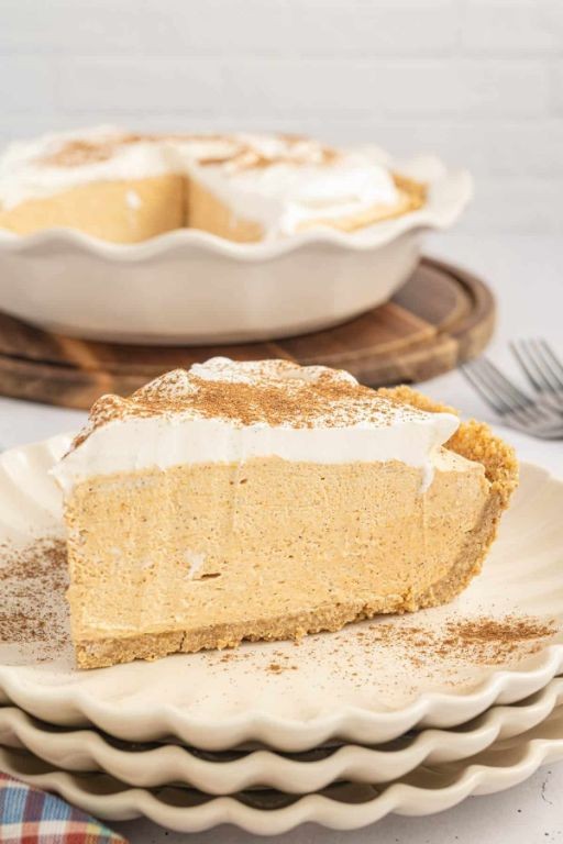 Pumpkin Cream Cheese Pie with Whipped Cream