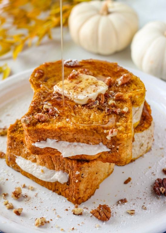 Pumpkin Cream Cheese Stuffed French Toast