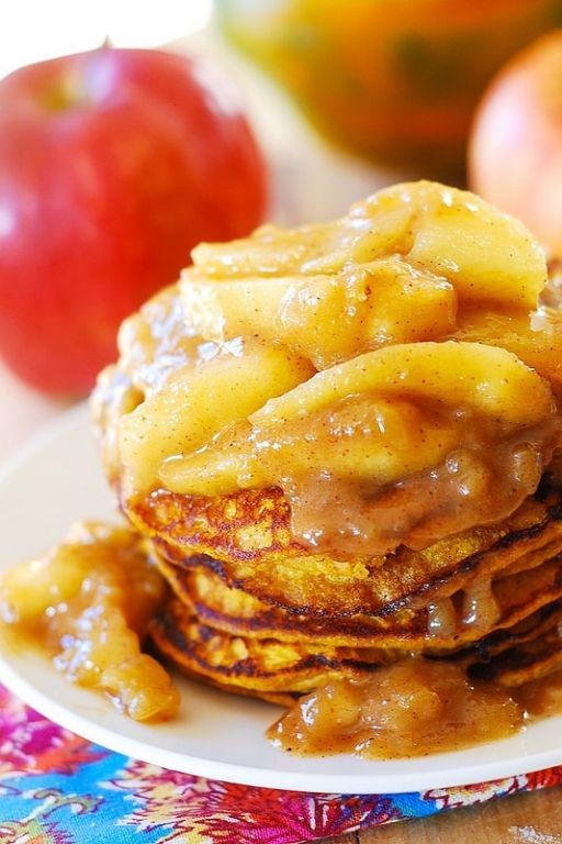 Pumpkin Pancakes with Cinnamon Apples