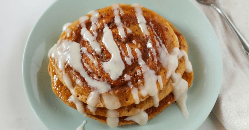 Pumpkin Pancakes with Cream Cheese Glaze