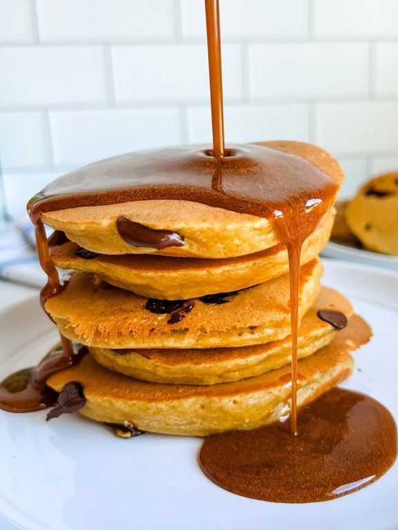 Pumpkin Pancakes with Vanilla Bean Syrup