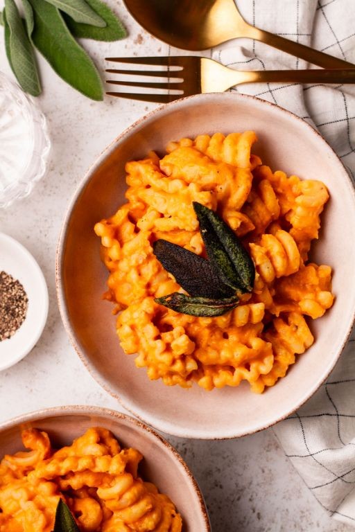 Pumpkin Sage Pasta with Roasted Sugar Pumpkin