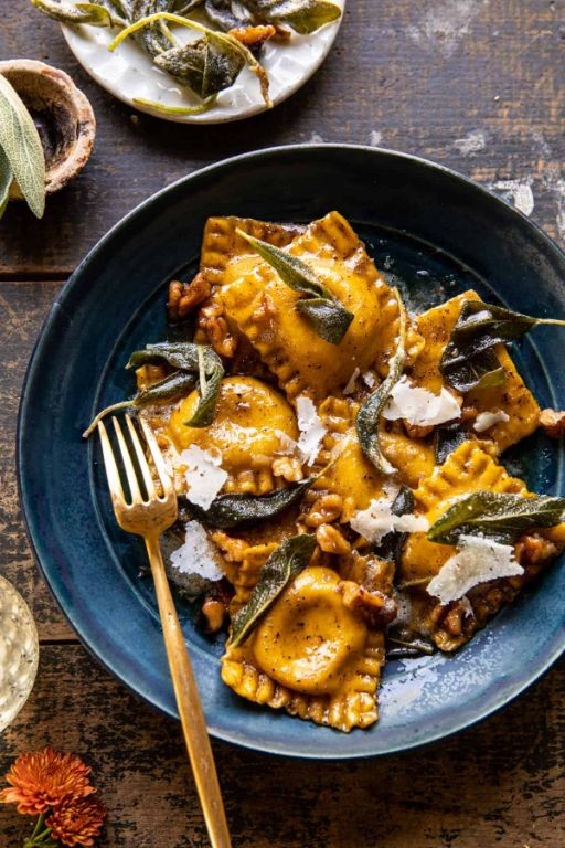 Pumpkin Sage Ravioli with Brown Butter Sauce