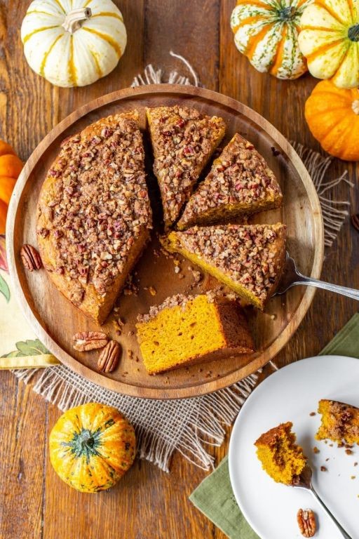 Pumpkin Spice Hoe Cakes with Pecan Crumble