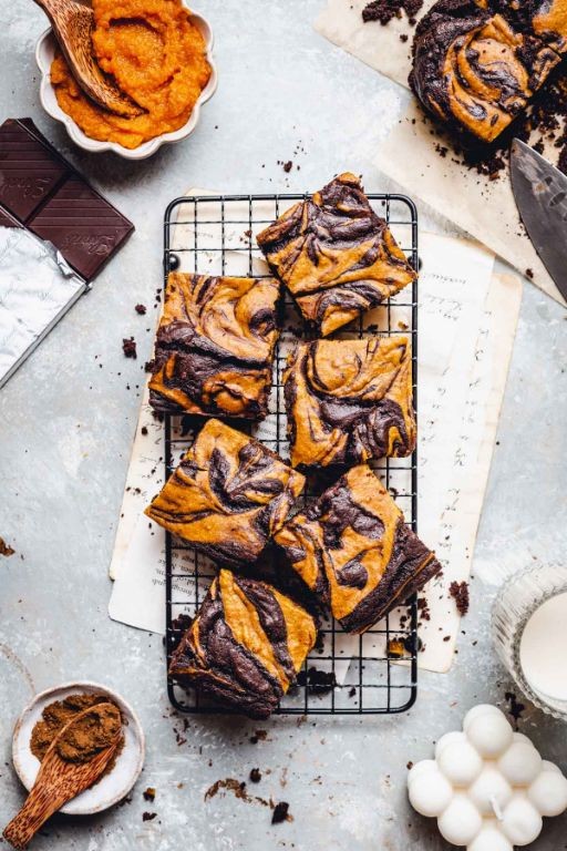 Pumpkin Spice Vegan Brownies