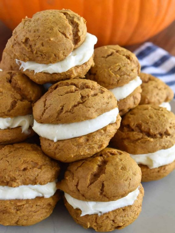 Pumpkin Spice Whoopie Pies Using Cake Mix