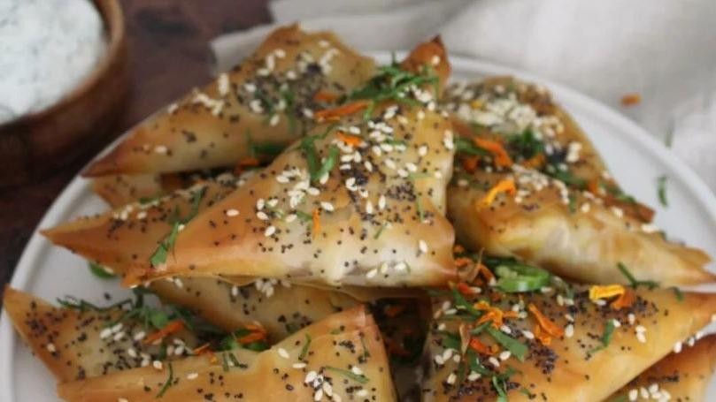 Pumpkin and Feta Samosas