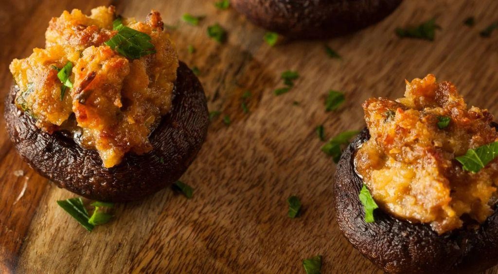 Pumpkin and Sage Stuffed Mushrooms