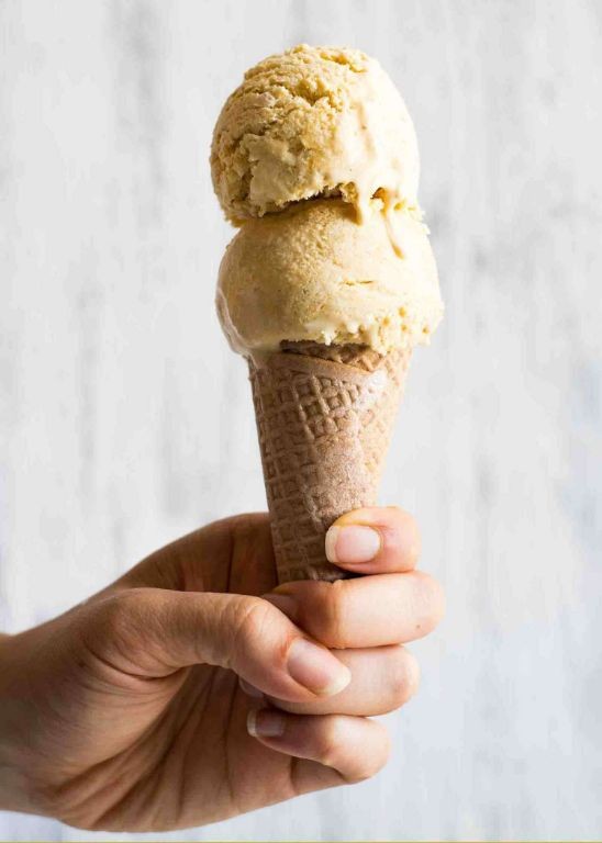 Pumpkin spice condensed milk ice cream