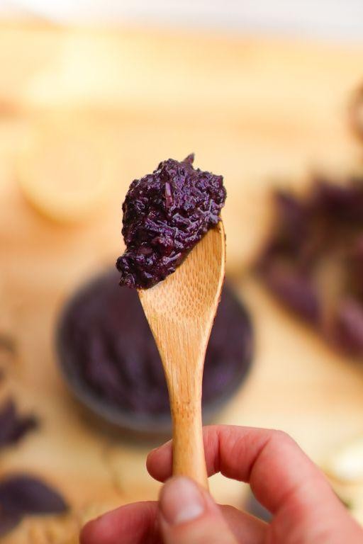 Purple Basil Pesto Pasta