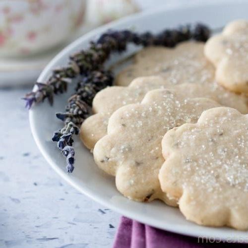 Purple Basil and Lavender Shortbread Cookies