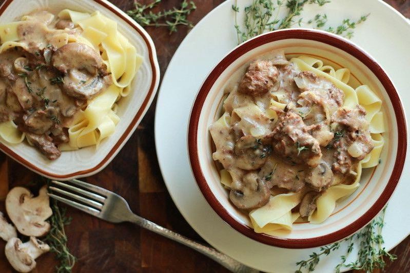 Quick Canned Beef Stroganoff