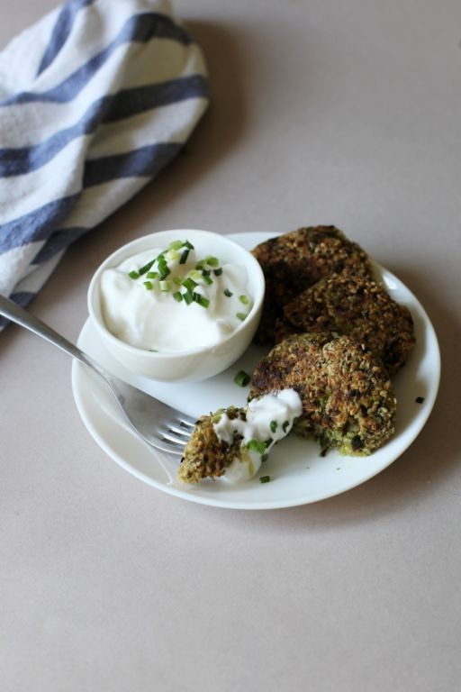 Quinoa Kale Fritters with Yogurt Dip