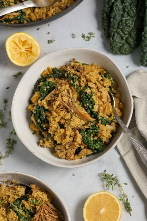Quinoa Kale Risotto with Mushrooms