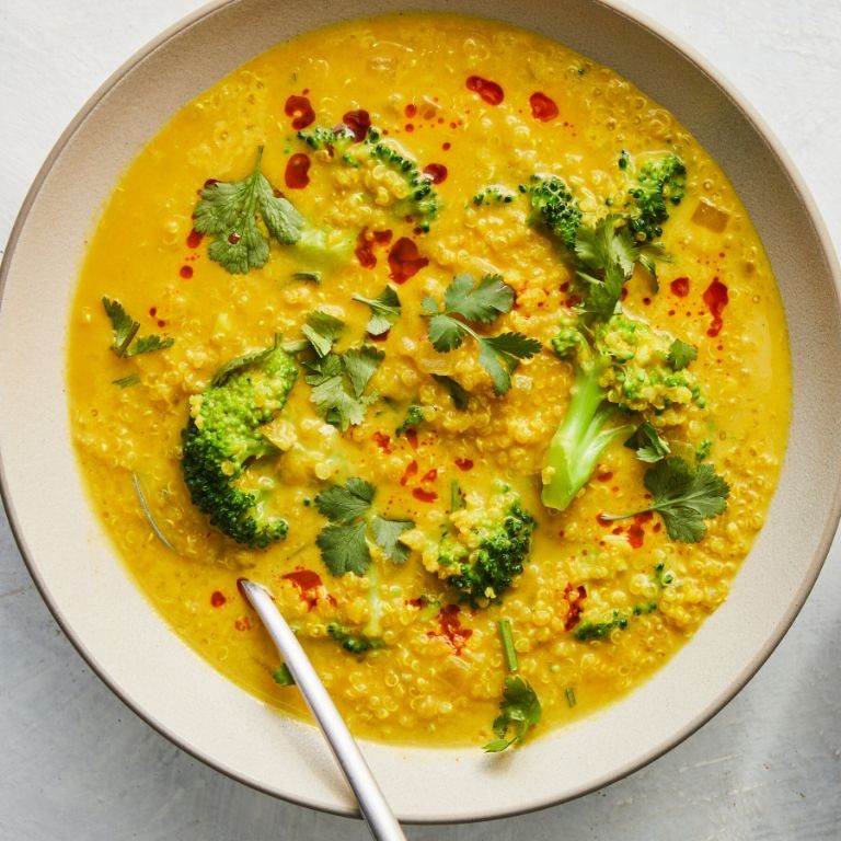 Quinoa Kale Soup with Turmeric and Ginger