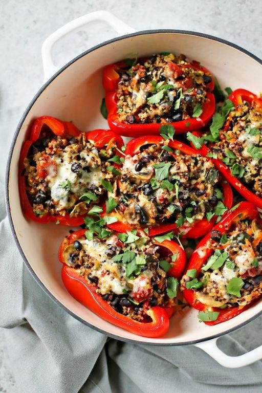 Quinoa Stuffed Bell Peppers with Grated Carrots