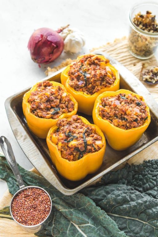 Quinoa and Kale Stuffed Peppers