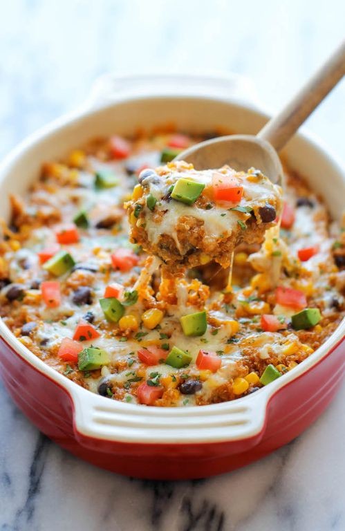 Quinoa and Spinach Enchilada Casserole