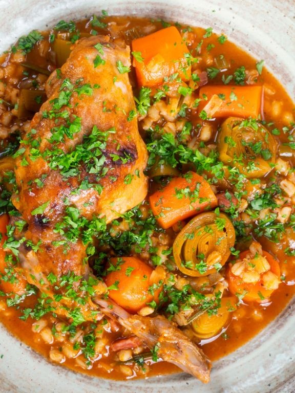 Rabbit and Barley Slow Cooker Stew
